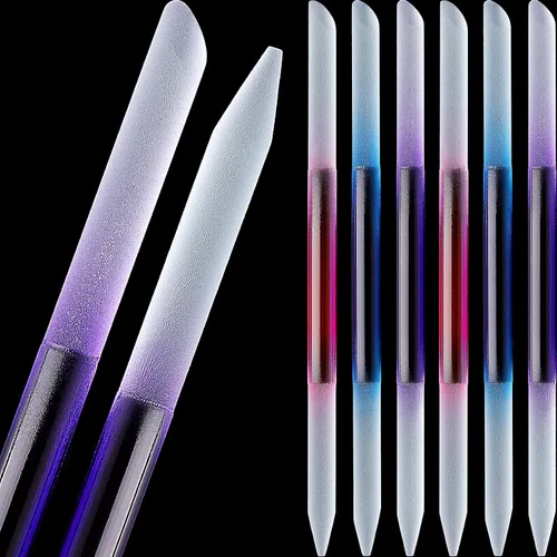 Vista 11 de Maitys Juego de 6 piezas de vidrio para cutículas de vidrio, juego de limas de uñas de cristal de doble cara, herramientas de precisión