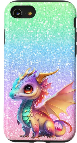 Vista 13 de Funda para iPhone 11 Pro Max colorida rosa naranja bebé dragón bonito cumpleaños Kawaii bonita funda