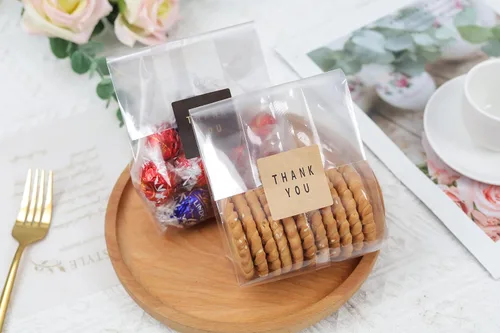 Vista 9 de LOKIQNG - Paquete de 100 bolsas de celofán, bolsas de plástico transparentes para galletas, bolsas de dulces con lazos giratorios y 100 bolsas