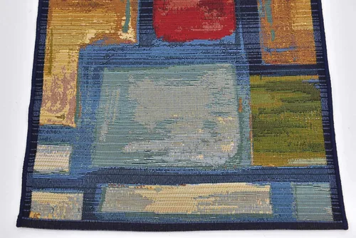 Vista 6 de Unique Loom - Alfombra colección de círculos abstractos, de transición para interiores y exteriores, beige, Polipropileno, rojo (Multi/red)