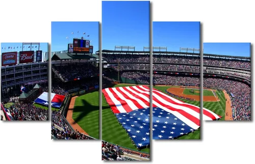 Vista 72 de Arte para pared, lienzo para estadio deportivo, arte para pared, diseño de campo de Wrigley en Chicago, pinturas de Chicago, impresiones sobre