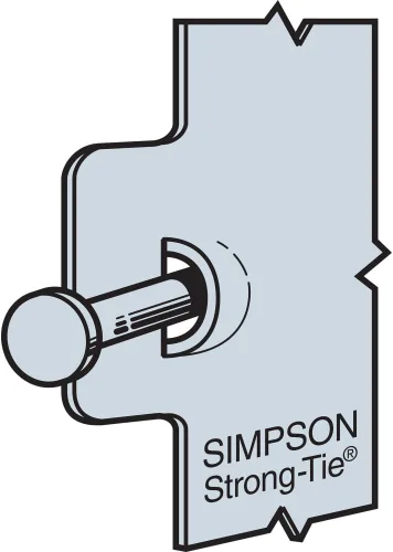 Vista 3 de Simpson Strong-Tie LRU28Z - LRUZ - Percha de viga para montaje en cara, conectores de construcción de madera con pendiente ajustable, acero