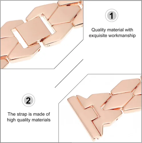 Vista 6 de Mikikit 1 correa de reloj de oro rosa, elegante, de metal de moda Lite con Versa/Versa inoxidable para correa Lite, pulseras compatibles con correa