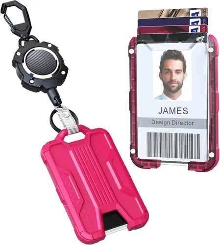 Vista 11 de LIUGX Soporte retráctil para insignias con clip de cinturón, llavero de mosquetón resistente, soporte duradero para tarjetas de identificación