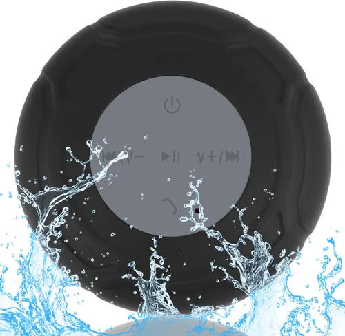 Vista 9 de Altavoz de ducha Bluetooth impermeable portátil inalámbrico resistente al agua altavoz ventosa, micrófono integrado regalos para niños, altavoz
