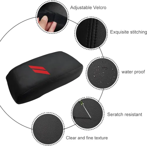 Vista 5 de INTGET Funda para reposabrazos de consola central de automóvil para Dodge Durango Accesorios 2011-2020, funda de cuero para reposabrazos, funda
