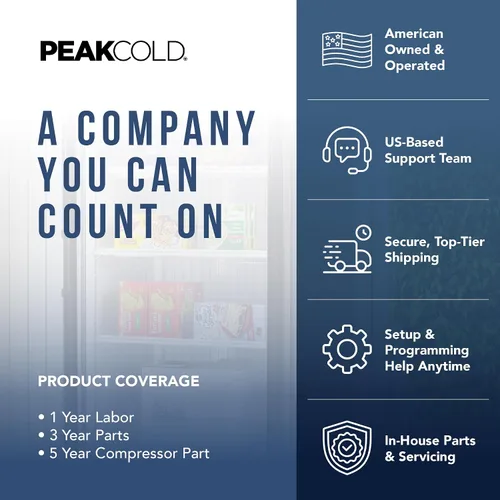 Vista 9 de PEAKCOLD - Enfriador comercial de barra trasera de 36 pulgadas, 1 puerta, puerta de cristal, color negro