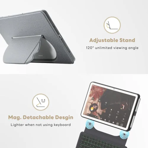 Vista 3 de EIP Magnetix - Funda con teclado para Google Pixel Tablet de 11 pulgadas (2023), ángulo de visualización ajustable, desmontable, fácil
