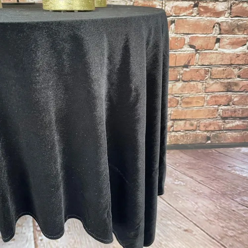 Vista 3 de Mantel de terciopelo, lujoso y elegante mantel rectangular de 54 pulgadas en hermoso color negro para bodas, fiestas, baby showers y eventos