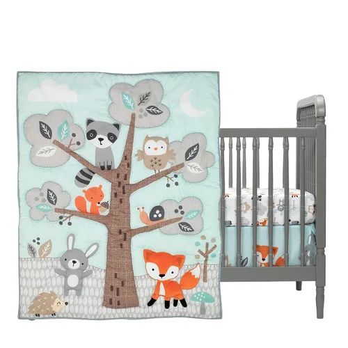 Vista 2 de Bedtime Originals Woodland Friends - Juego de cama para cuna, 3 piezas, multicolor