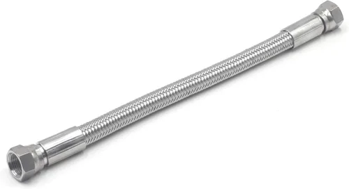 Vista 2 de HFS (R) Manguera trenzada de acero inoxidable JIC hembra de 1/2 pulgada de longitud, con forro de PTFE, 1500 PSI (12 pulgadas)