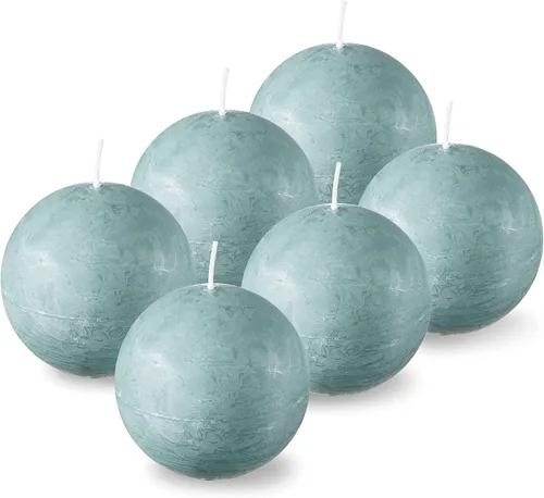 Vista 7 de SPAAS - Velas redondas blancas rústicas, velas de bola blanca de 3 pulgadas, uso como velas decorativas para bodas, celebraciones, vacaciones
