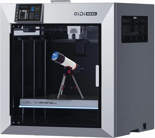 Vista 10 de Impresora 3D combinada QIDI Max4, volumen de construcción de 390 × 390 × Boquilla de 698 °F, tornillos de plomo Z duales, velocidad máxima de 31.496