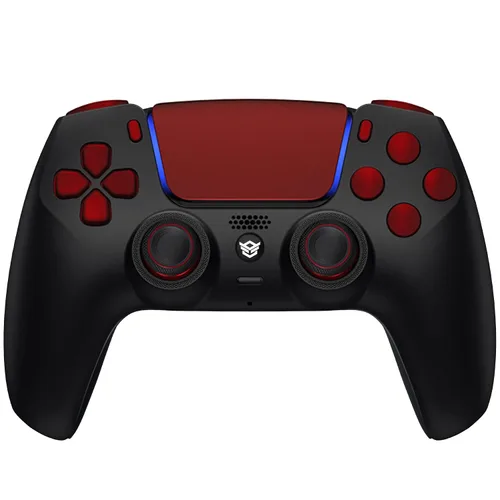 Vista 2 de HEXGAMING ULTIMATE Controller 4 Back Buttons & Interchangeable Thumbsticks & Hair Triggers Compatible with ps5 FPS Gamepad - Black Red