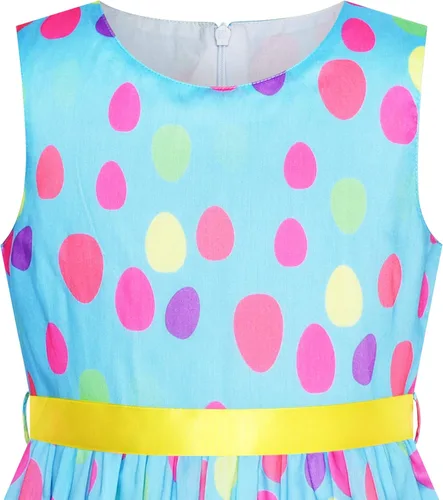 Vista 3 de Sunny Fashion, vestido azul estampado de flores para niña