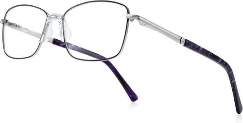 Vista 11 de RB. Pilot - Lentes de lectura para mujer, bloqueo de luz azul, lentes de computadora con bisagra de resorte, marco de metal, patas de acetato Puente