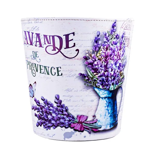 Vista 9 de Cubo de basura de cuero, cesta de basura decorativa retro, canasta de papel pequeña de capacidad de 10 L, bote de basura impermeable para baño