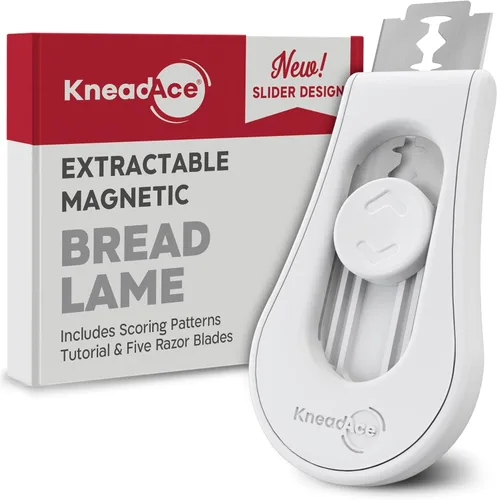 Vista 10 de KNEADACE Herramienta de puntuación de masa magnética mejorada, herramienta profesional de puntuación de masa con hoja extraíble, herramienta de pan