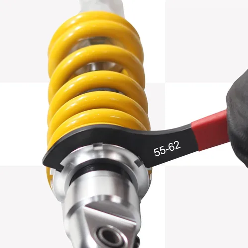Vista 7 de Juego de herramientas de llave inglesa de ajuste coilover de 9 piezas para choque de motocicleta, color rojo Acero al carbono; fácil