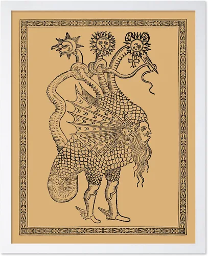 Vista 40 de Poster Master Póster vintage, estampado retro de león verde devorando el sol, arte hermético, arte de mitología, regalo para hombres y mujeres