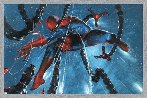 Vista 13 de Trends International Marvel Comics-Spider-Man, Doctor Octopus-Rain Cover Póster de pared, 14.725 x 22.375 pulgadas, versión enmarcada de madera