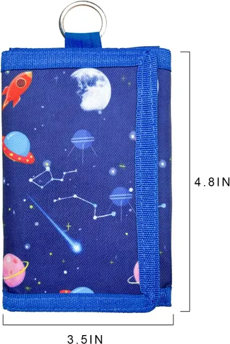 Vista 3 de Carteras de lona para niños con adhesivo y bolsillo con cremallera para adolescentes Estilo 12