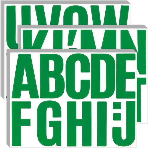 Vista 10 de Bemeol 340 piezas de 30 hojas de calcomanías de letras grandes de 4 pulgadas, autoadhesivas, letras del alfabeto, calcomanías para tablones de Negro
