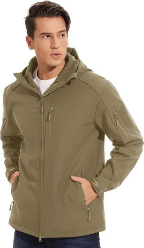 Vista 7 de TACVASEN Chaqueta táctica para hombre con capucha, resistente al agua, para operaciones especiales, capa softshell militar