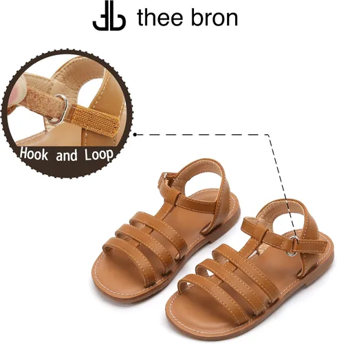 Vista 20 de THEE BRON Sandalias cómodas para niñas, zapatos para niños, sandalias rellenas