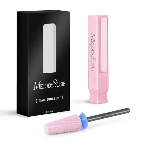 Vista 8 de MelodySusie Brocas de uñas 5 en 1, brocas de cerámica de corte cruzado de 3/32 pulgadas, adecuadas para manicura, pedicura, cutícula, esmalte