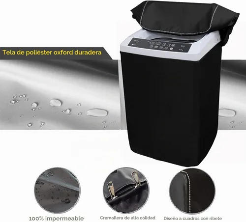 Vista 3 de Funda para lavadora, cubierta para lavadora/secadora para carga superior, resistente al polvo, impermeable, cubierta para lavadora totalmente