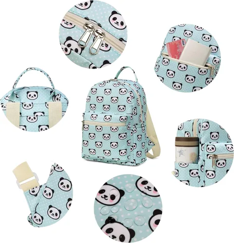 Vista 5 de Linda mochila mini de 10 pulgadas para niños y adultos, Panda, 40 ES