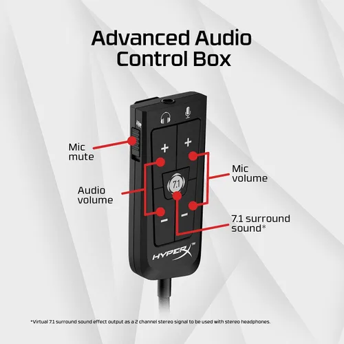 Vista 8 de HyperX Cloud II - Auriculares para videojuegos, sonido envolvente 7.1, almohadillas de espuma viscoelástica, marco de aluminio, con micrófono