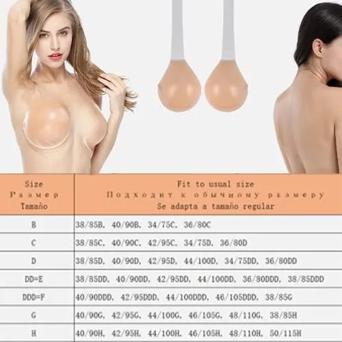 Vista 2 de Sujetador adhesivo de silicona para levantamiento de senos, reutilizable y elegante, autoadhesivo
