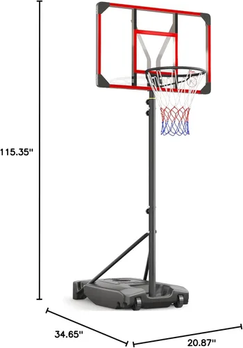 Vista 9 de Yohood Kids Basketball Hoop Outdoor 4.82-8.53ft Adjustable, Portable Basketball Hoops & Goals for Kids/Teenagers/Youth in Backyard/Driveway/Indoor