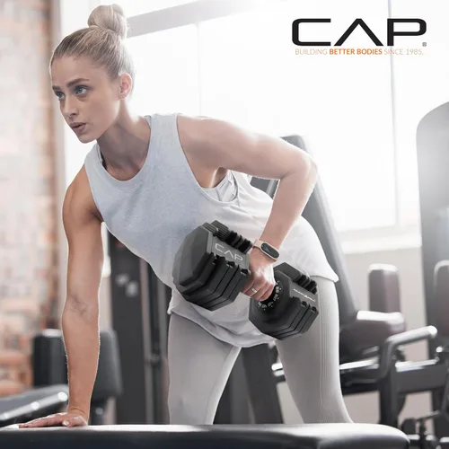 Vista 5 de CAP ADJUSTABELL - Juego de mancuernas ajustables de selección rápida de primera calidad para entrenamiento de fuerza, individuales y pares, 12.5