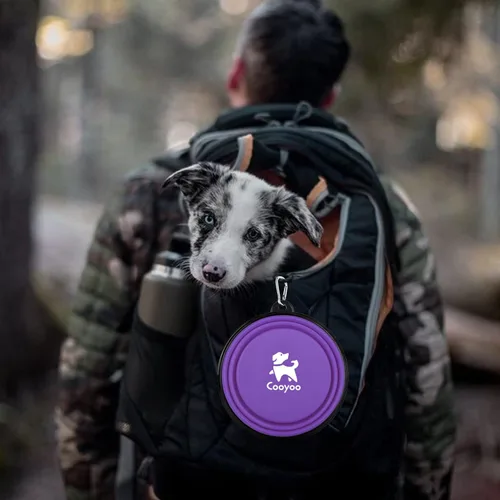Vista 67 de COOYOO Cuenco plegable para perros, paquete de 2 cuencos plegables para agua para perros y gatos, plato portátil para alimentación de mascotas