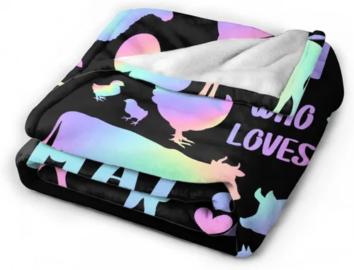 Vista 6 de Manta con diseño de animales de granja, regalo para niños y niñas, amantes de los animales de granja, adorable diseño de animales, súper suave