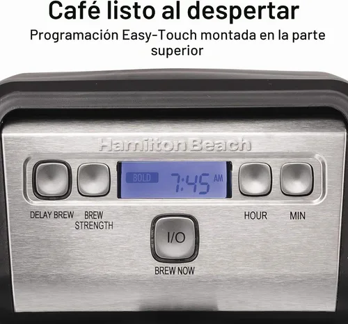 Vista 4 de Hamilton Beach Cafetera de goteo programable compacta de 12 tazas