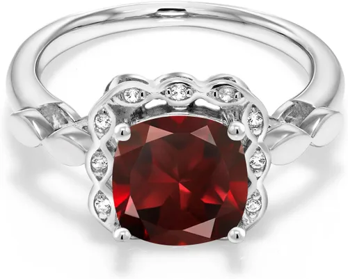 Vista 98 de Gem Stone King Anillo de compromiso de plata de ley 925 de 0.315 in con piedra natal y zafiro blanco creado Anillo de compromiso de boda