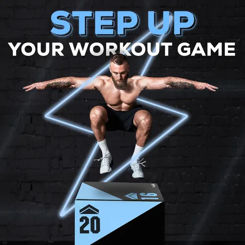 Vista 7 de Yes4All 3 in 1 Foam Plyometric Jump Box for Training & Conditioning - Plyo Jump Box for Fitness Workout Exercise B. 20" x 18" x 16" - 27 lbs
