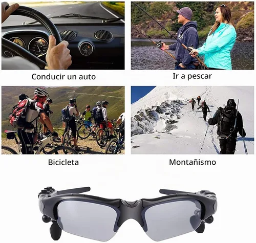 Vista 7 de Lentes de sol inalámbricos Bluetooth MP3, lentes polarizados, lentes de sol musicales, auriculares estéreo para iPhone, Samsung, la mayoría