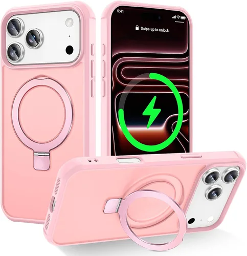 Vista 15 de CHAOFEnG Funda magnética compatible con iPhone 11 con soporte, prueba de caídas de grado militar, compatible con imán, anillo translúcido, parte