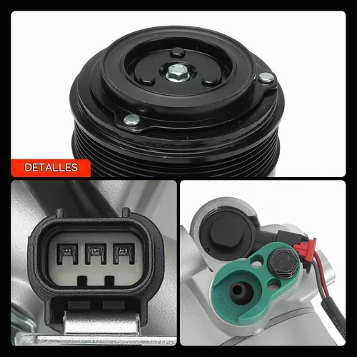 Vista 9 de Compresor de aire acondicionado A-Premium con embrague compatible con Honda Civic 2.0L 2016-2021, con estilo CVC, con polea de 7 ranuras