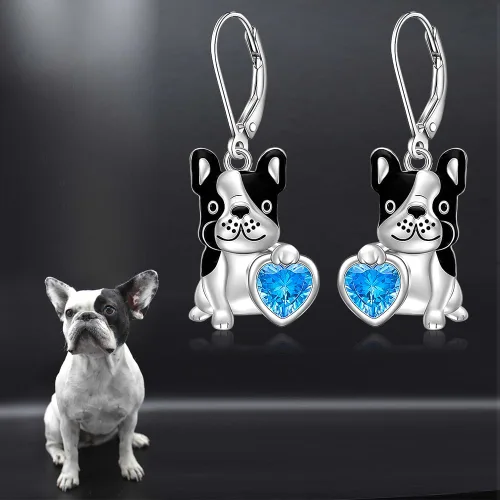 Vista 7 de Shamrock Flamingo French Bulldog Turkey Black Cat Pumpkin Christmas Tree Snowman Earrings for Women Sterling Silver St Patircks Jewelry Gifts