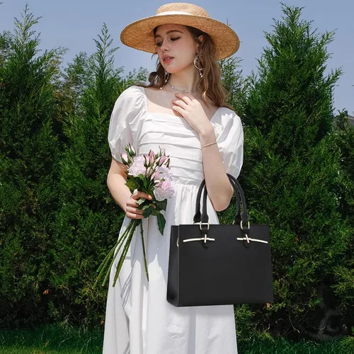 Vista 2 de Carteras para mujer, bolsos cruzados, bolsos para mujer, cartera de hombro de cuero PU, bolso satchel tote con asa superior