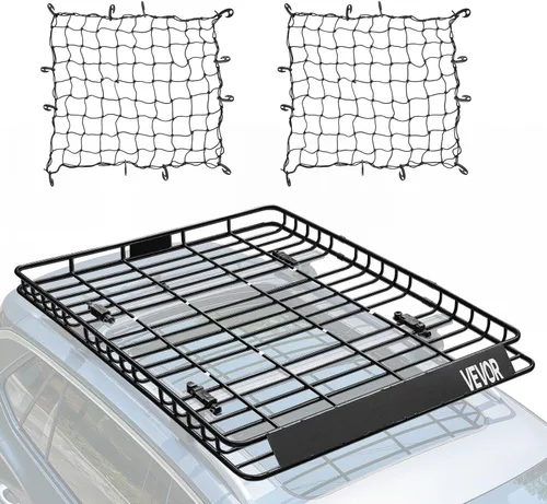 Vista 12 de VEVOR Cesta de Carga para Portaequipajes de Techo, 64" x 39" x 6" Transportador de Carga para Techo con Extensión, Acero Resistente de Servicio