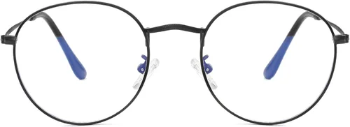 Vista 18 de Kursan Gafas clásicas redondas de metal transparente para mujeres y hombres, lentes sin receta