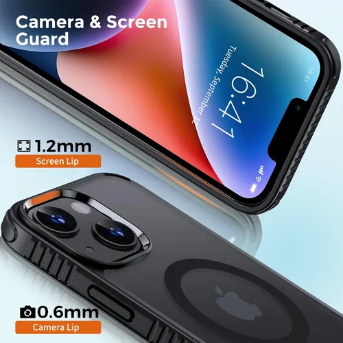 Vista 4 de UNBREAKcable Funda para iPhone 14 y iPhone 13, [Compatible con MagSafe] [Protección a prueba de golpes de grado militar] [Antideslizante] Funda