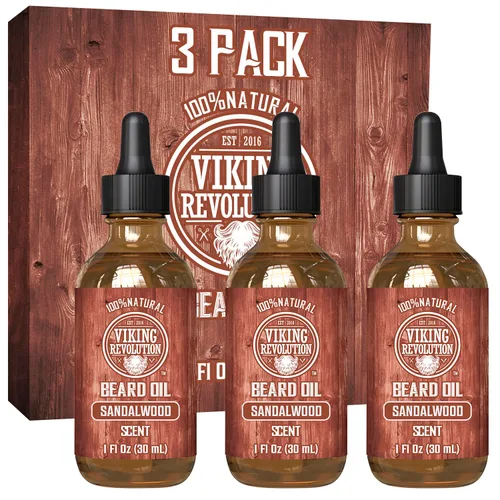 Vista 12 de Viking Revolution Aceite de barba de ron de bahía para hombres, suavizante y acondicionador natural con aceites de argán y jojoba para fortalecer e